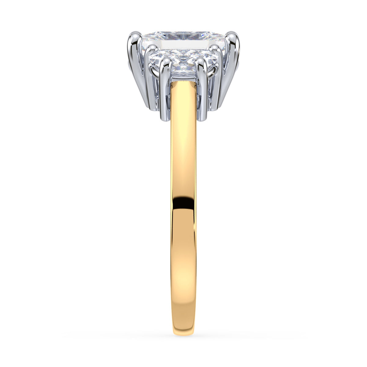 Eleanor Half Moon Three Stone Setting