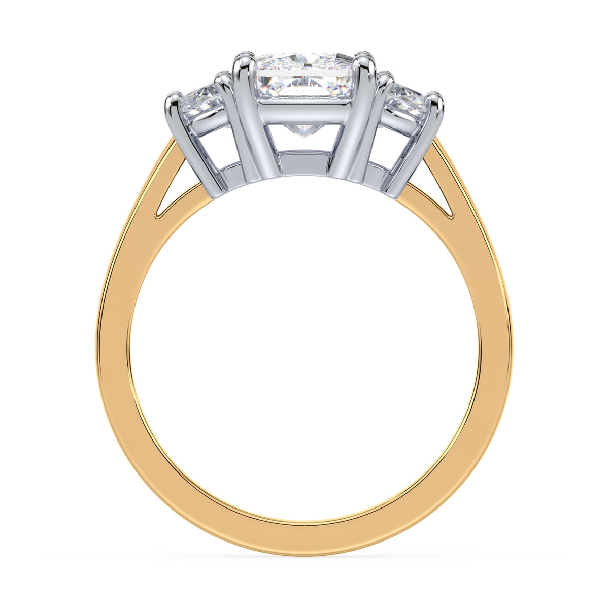 Eleanor Half Moon Three Stone Setting