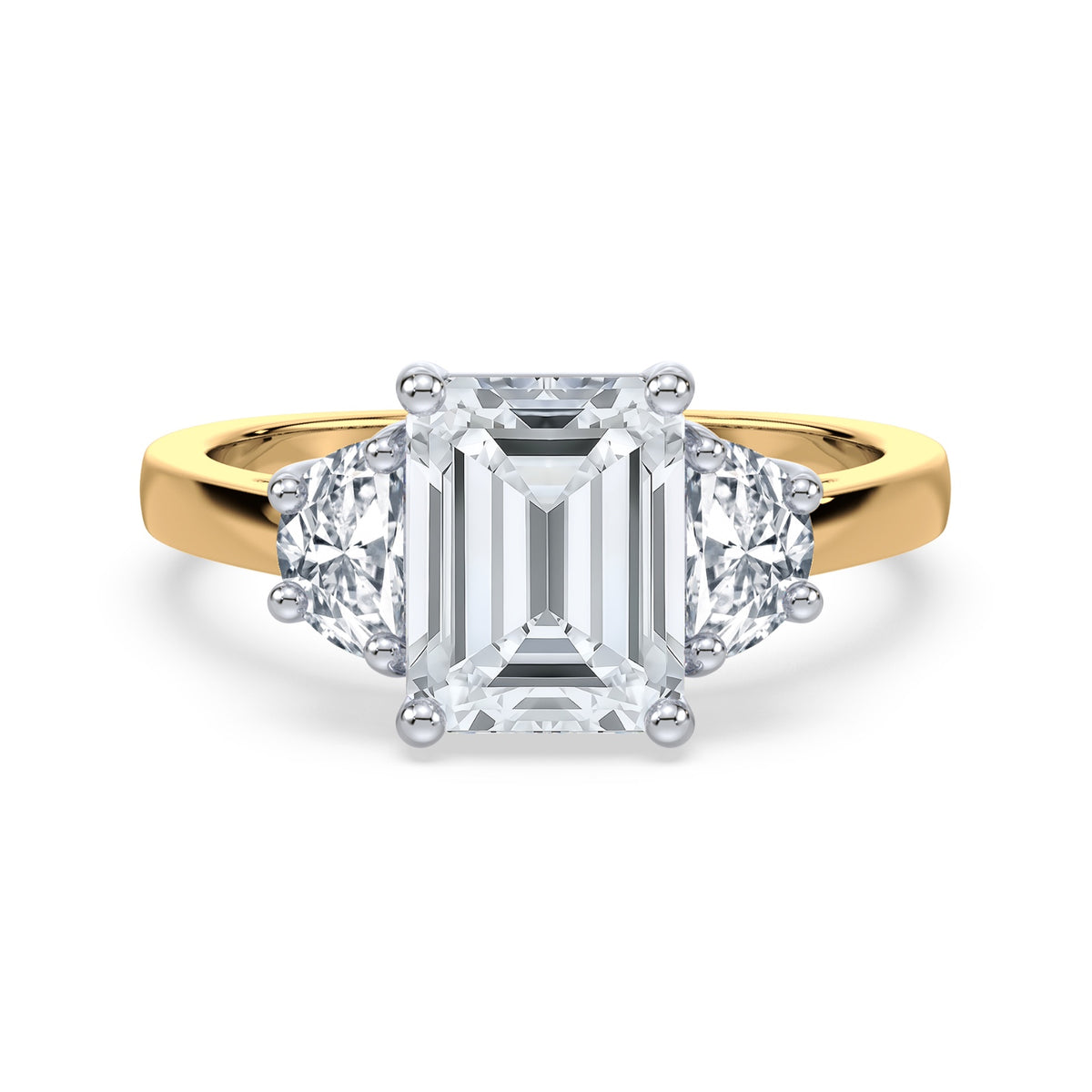 Eleanor Half Moon Three Stone Setting