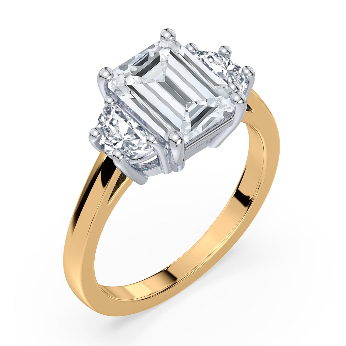 Eleanor Half Moon Three Stone Setting
