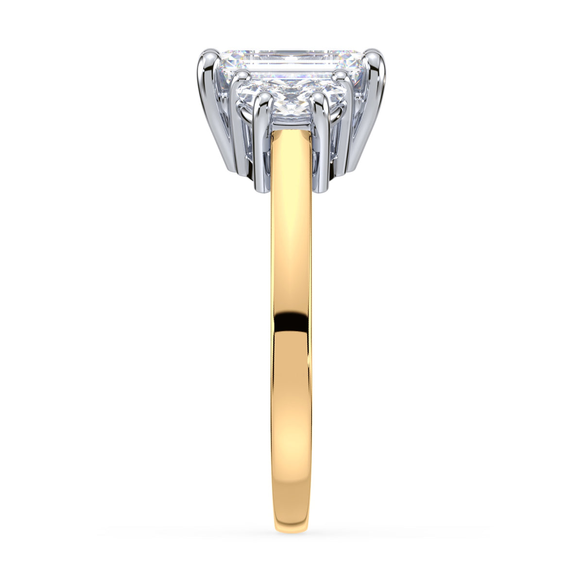 Eleanor Half Moon Three Stone Setting