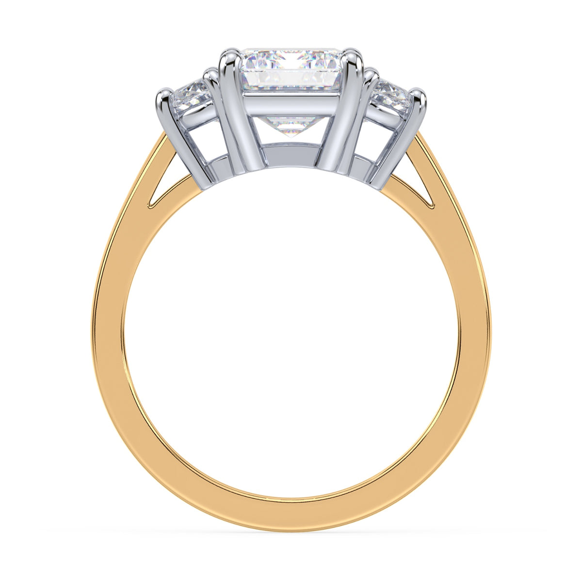 Eleanor Half Moon Three Stone Setting
