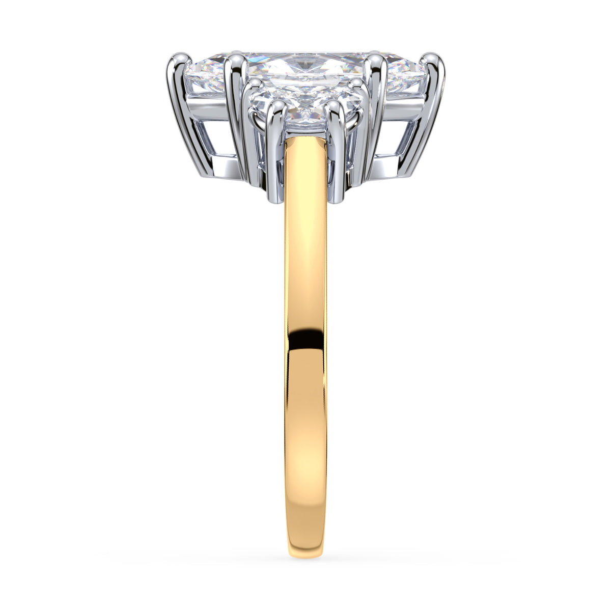 Eleanor Half Moon Three Stone Setting