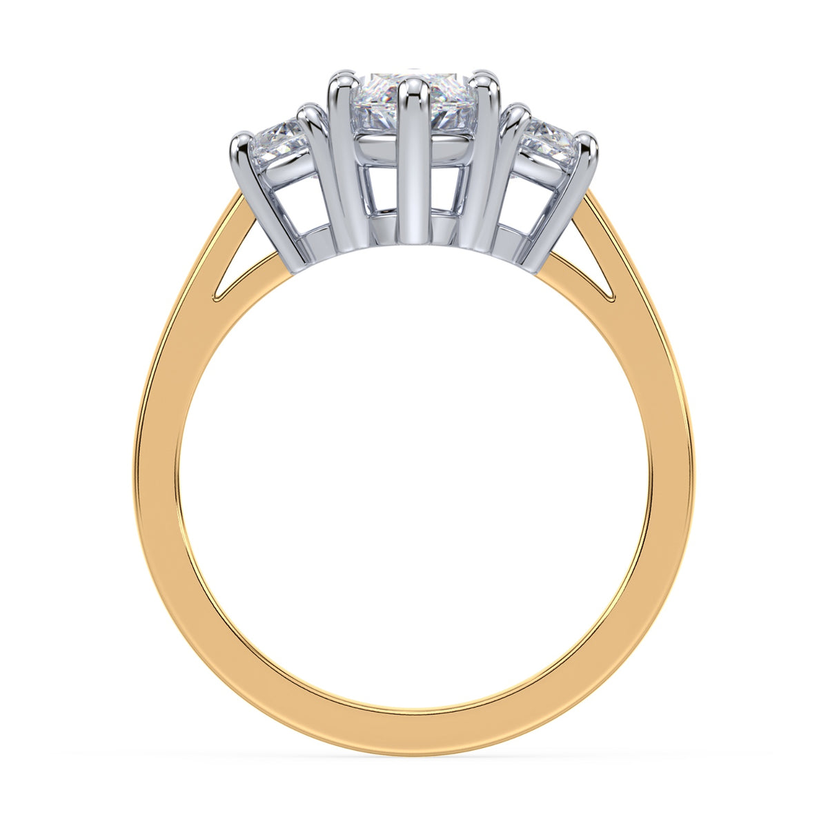 Eleanor Half Moon Three Stone Setting