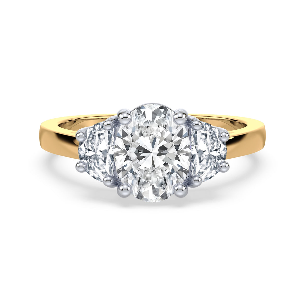 Eleanor Half Moon Three Stone Setting