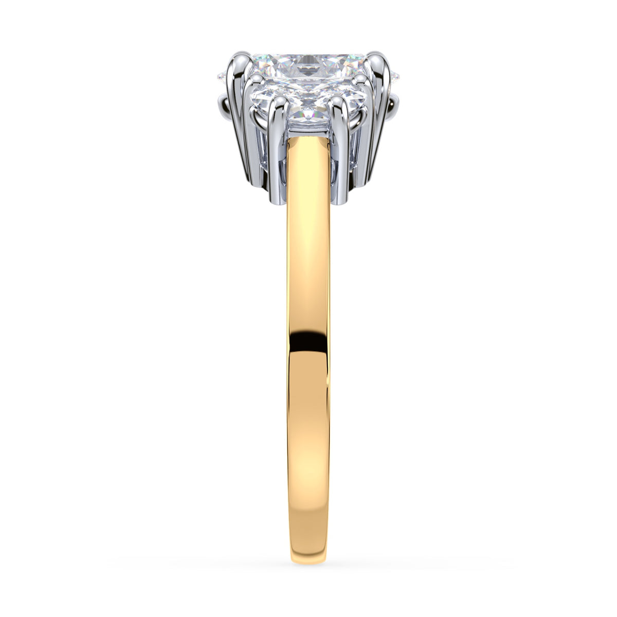 Eleanor Half Moon Three Stone Setting