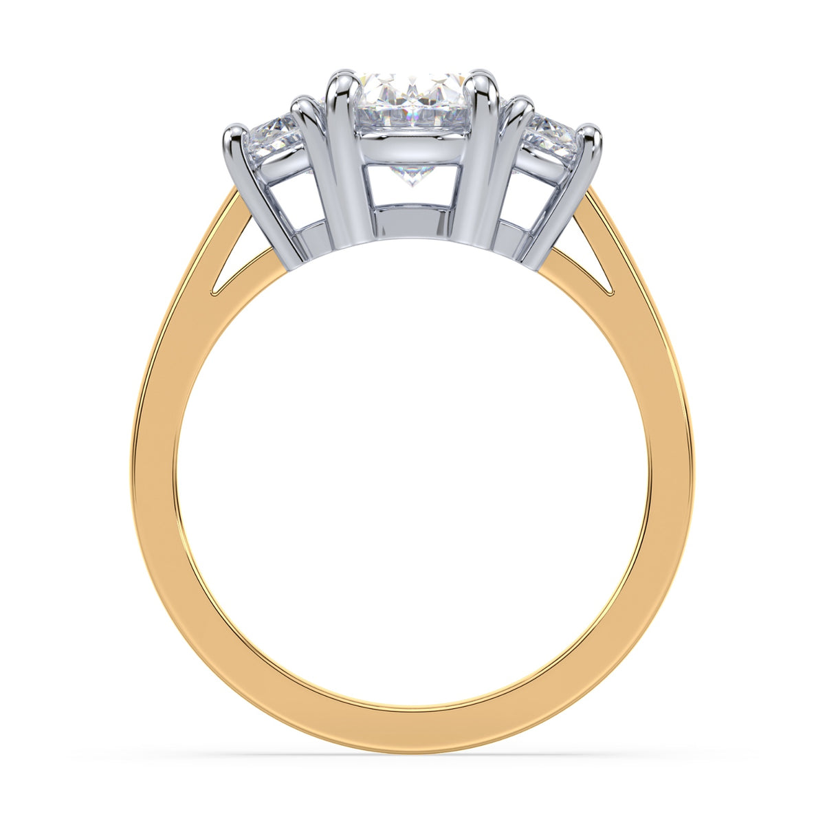 Eleanor Half Moon Three Stone Setting