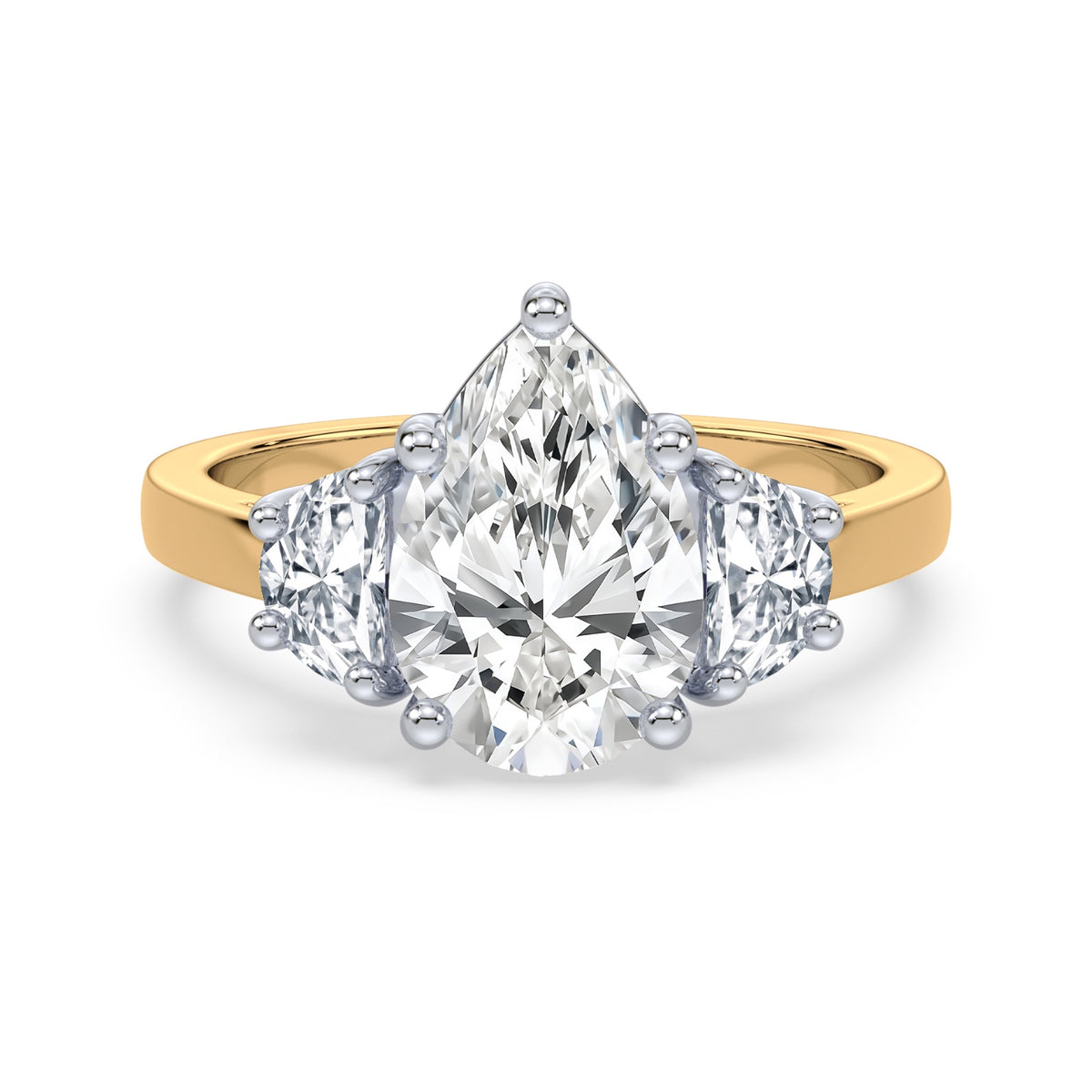 Eleanor Half Moon Three Stone Setting