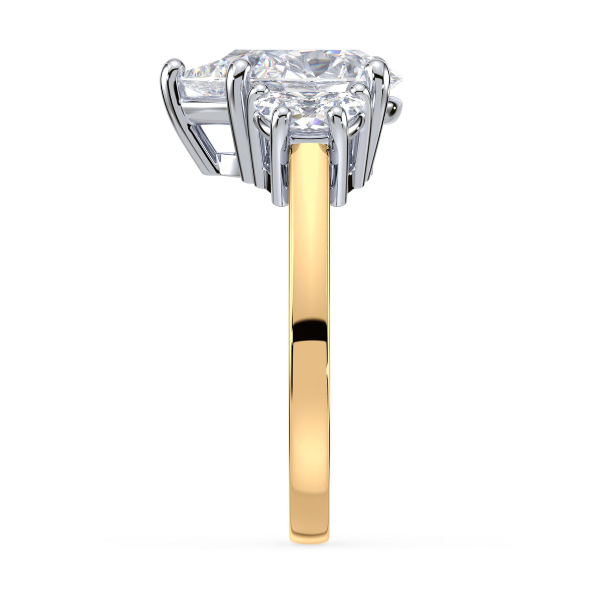 Eleanor Half Moon Three Stone Setting