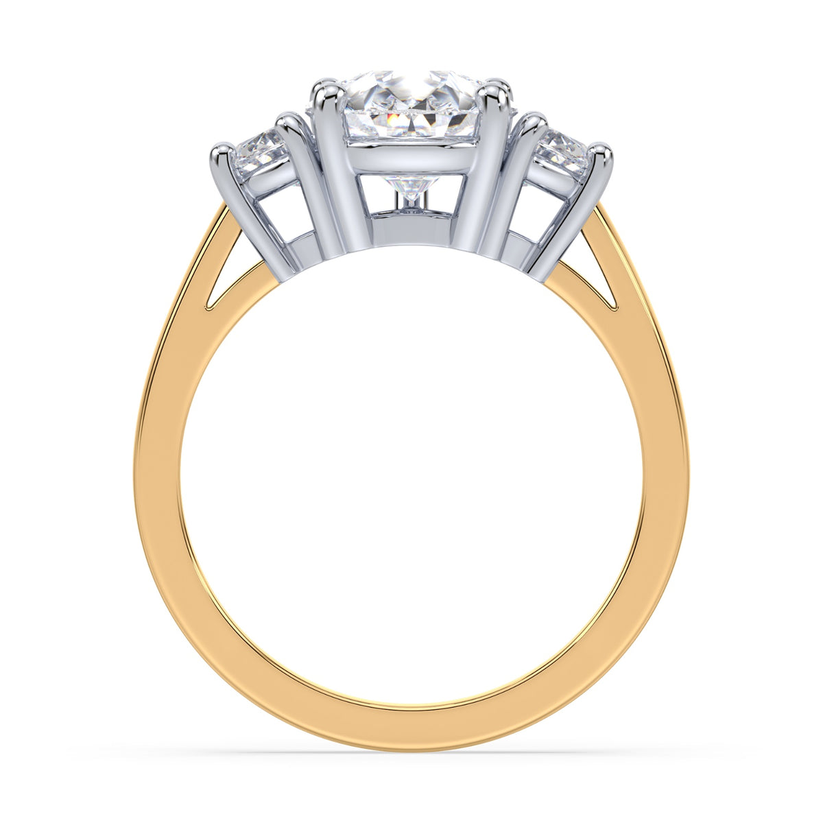 Eleanor Half Moon Three Stone Setting