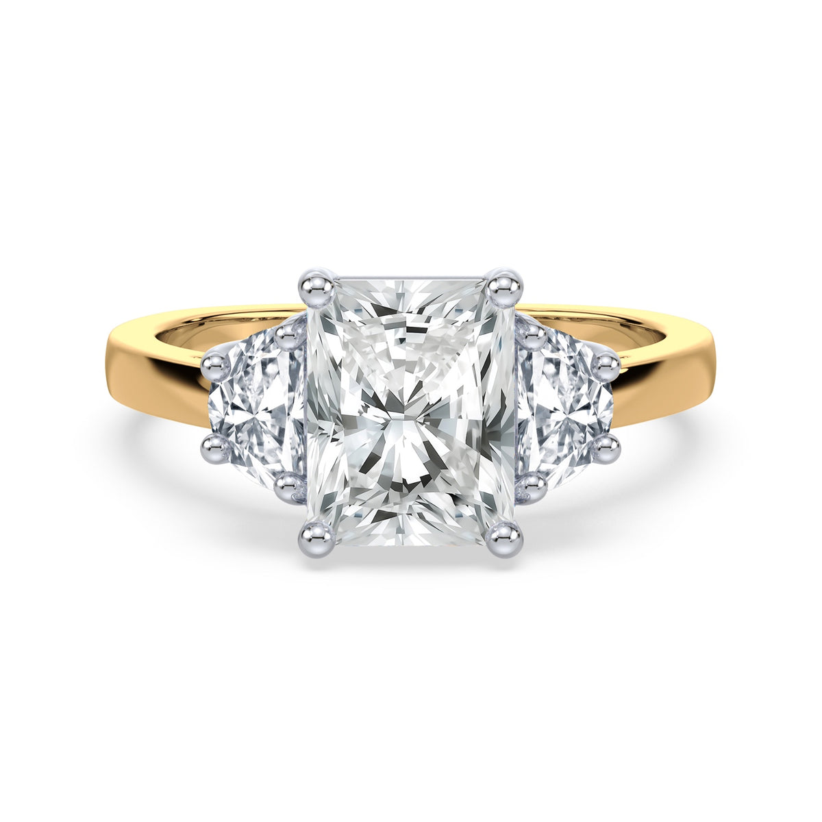 Eleanor Half Moon Three Stone Setting