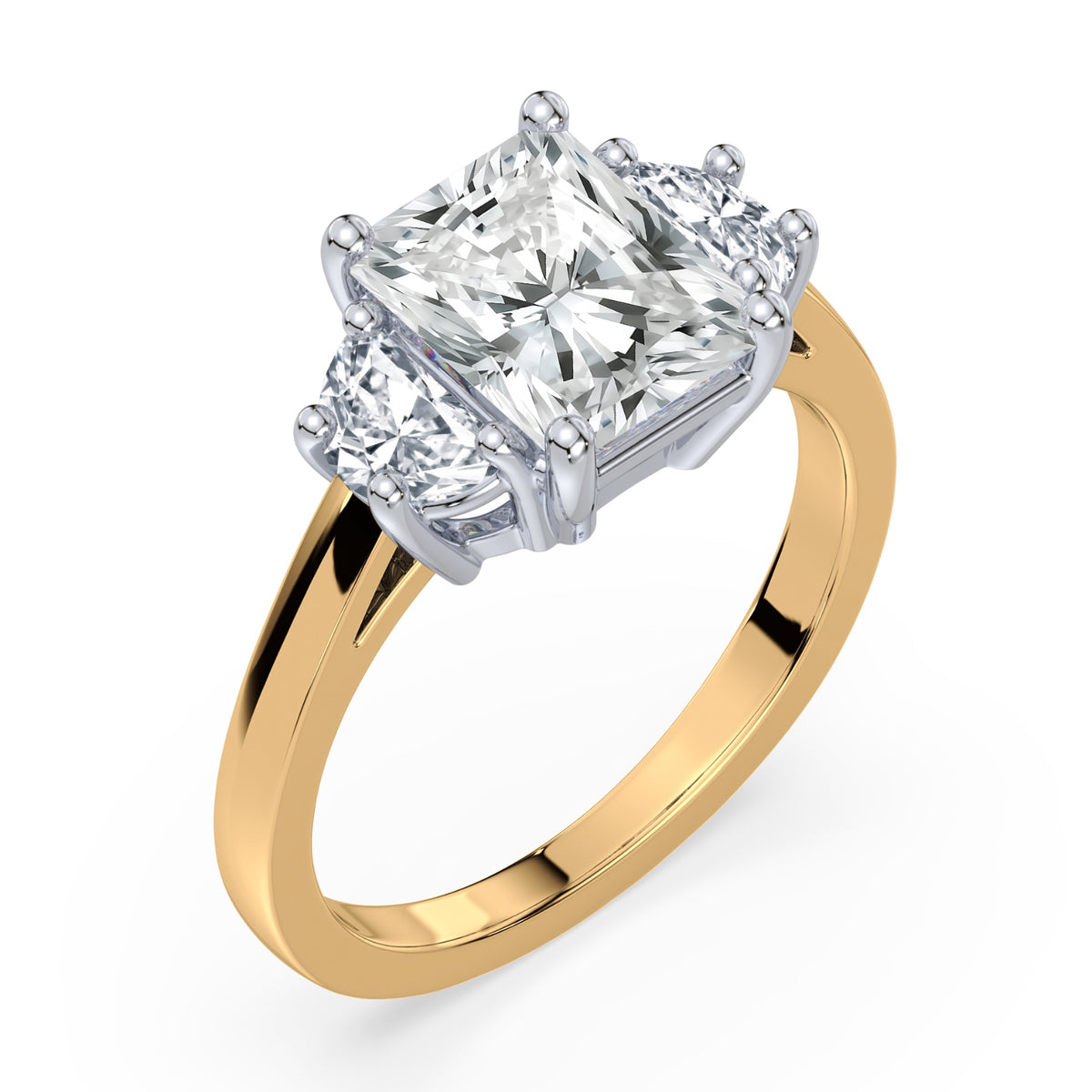 Eleanor Half Moon Three Stone Setting