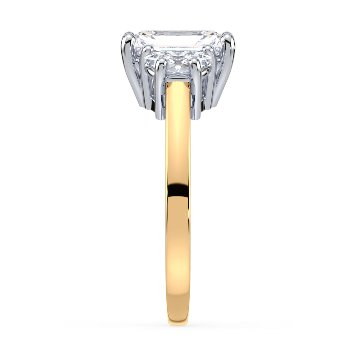 Eleanor Half Moon Three Stone Setting