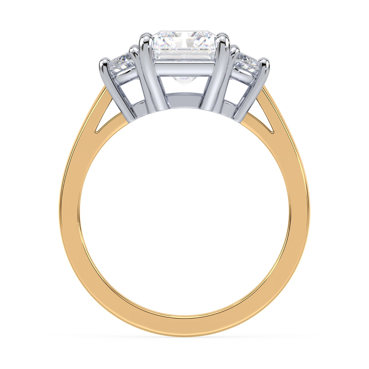 Eleanor Half Moon Three Stone Setting