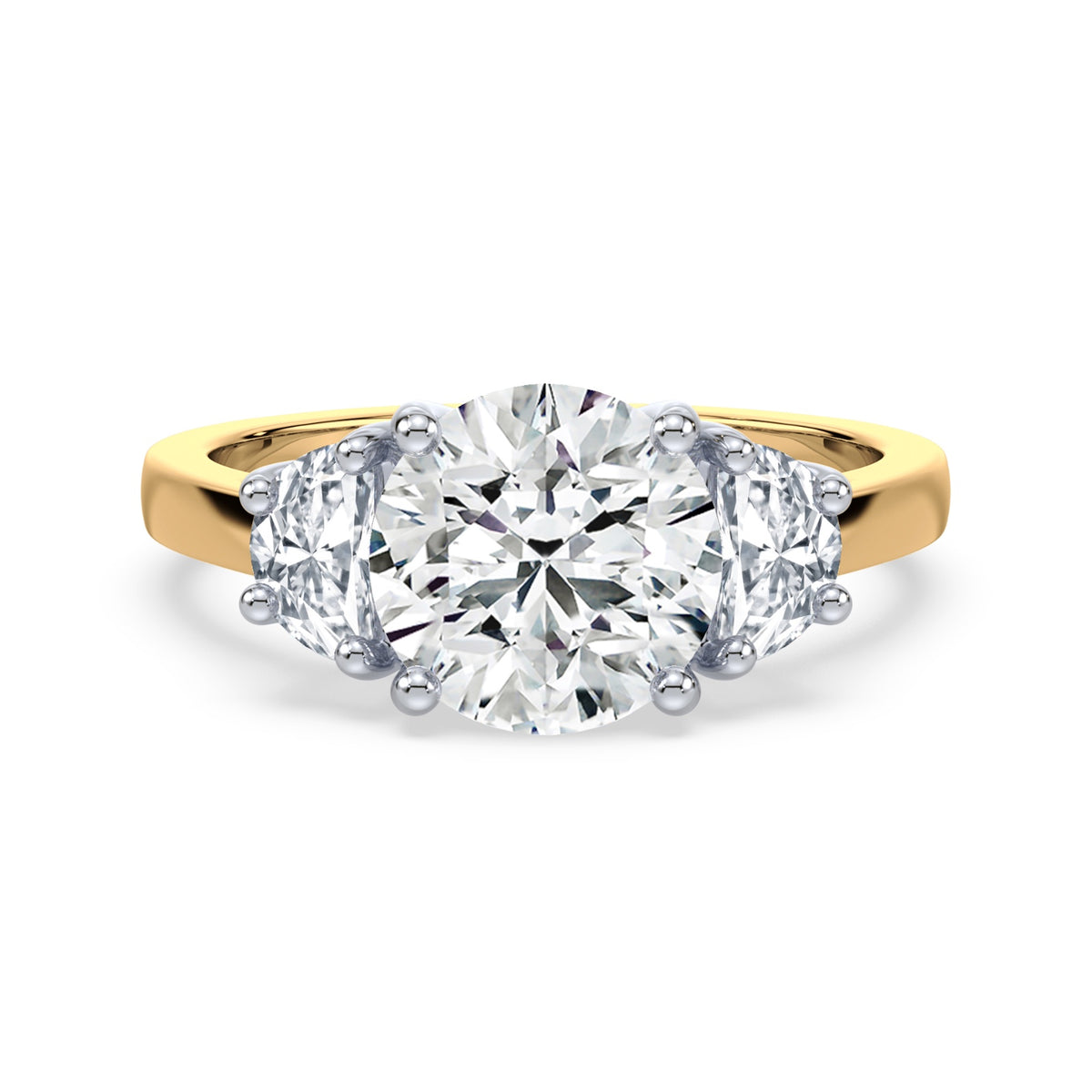 Eleanor Half Moon Three Stone Setting