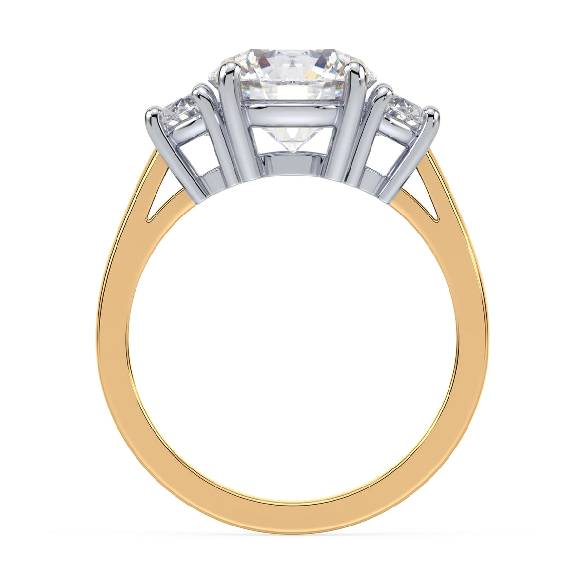 Eleanor Half Moon Three Stone Setting