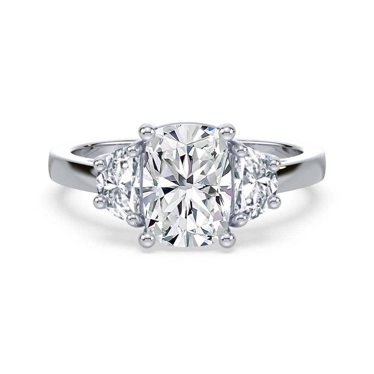 Eleanor Half Moon Three Stone Setting