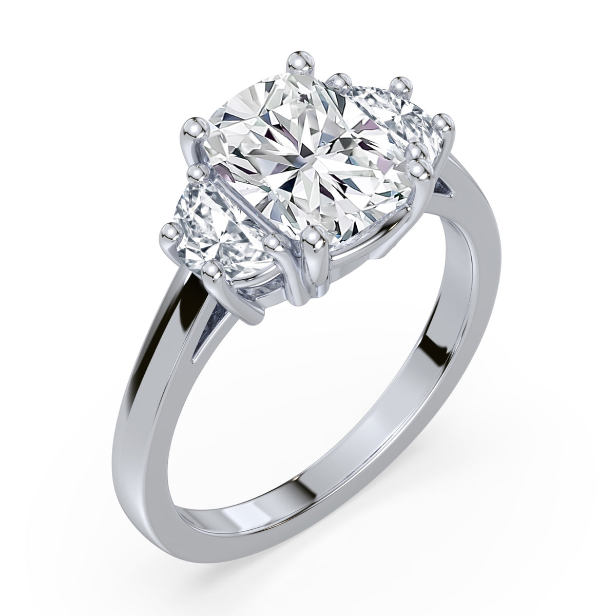 Eleanor Half Moon Three Stone Setting