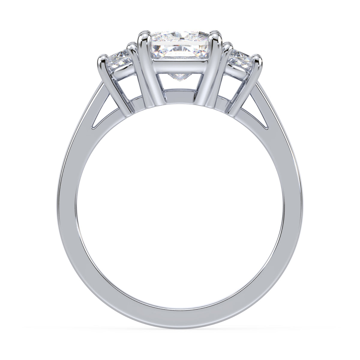 Eleanor Half Moon Three Stone Setting