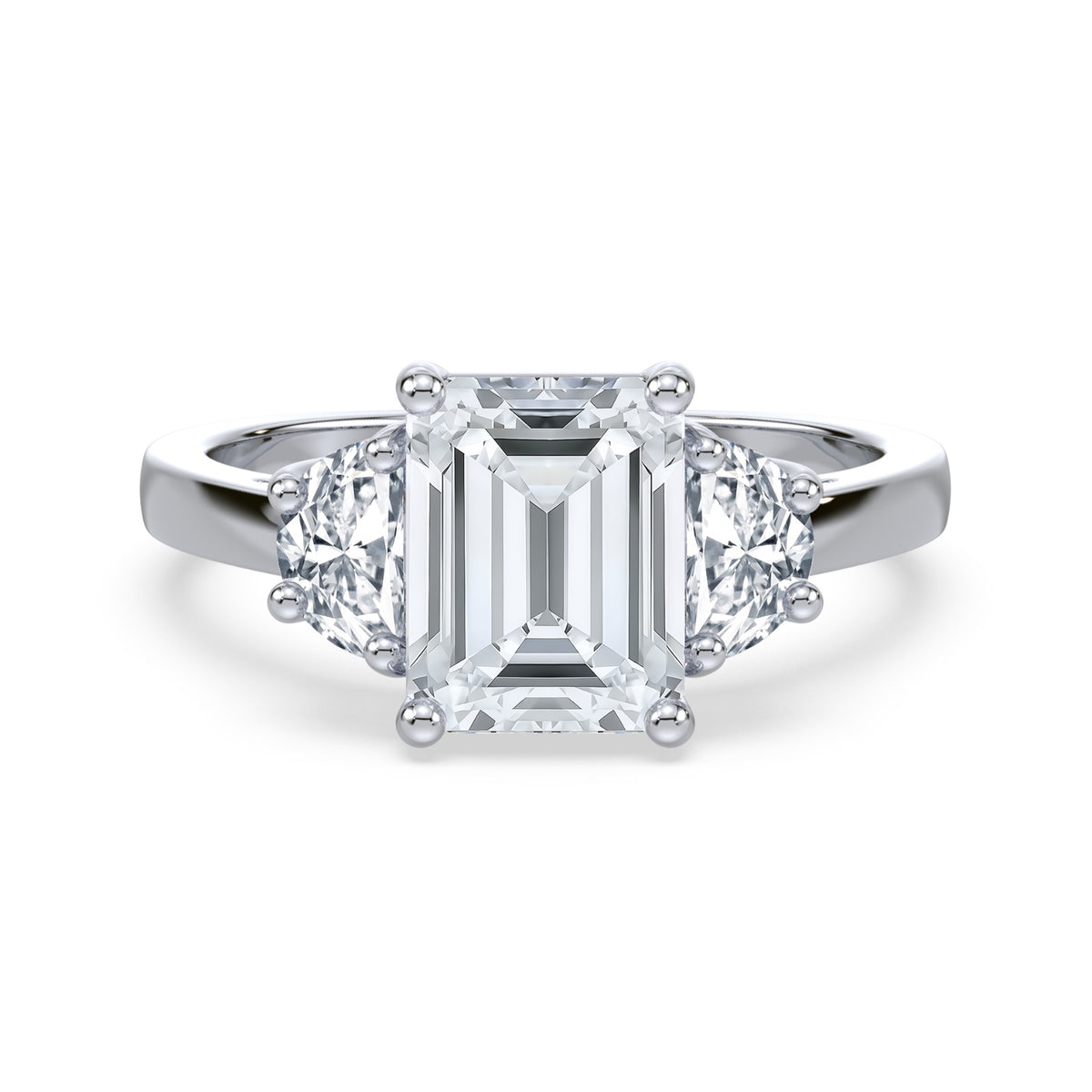Eleanor Half Moon Three Stone Setting