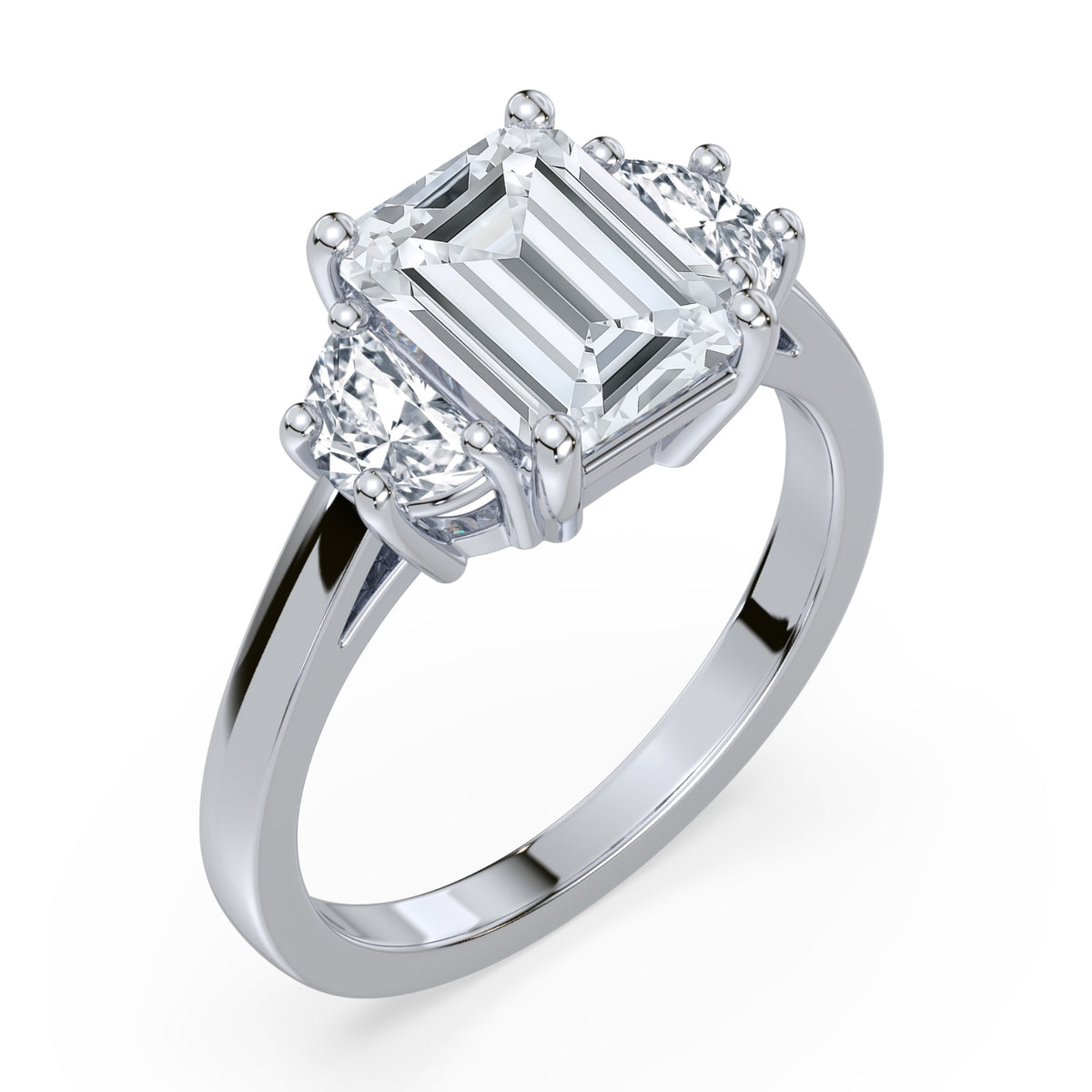 Eleanor Half Moon Three Stone Setting