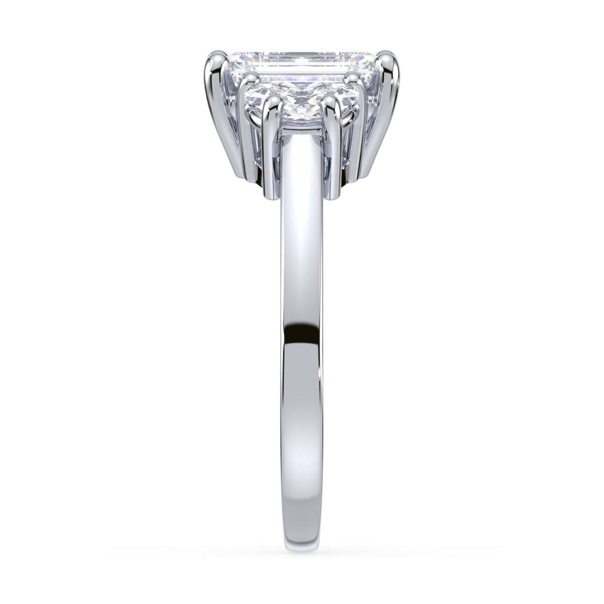 Eleanor Half Moon Three Stone Setting