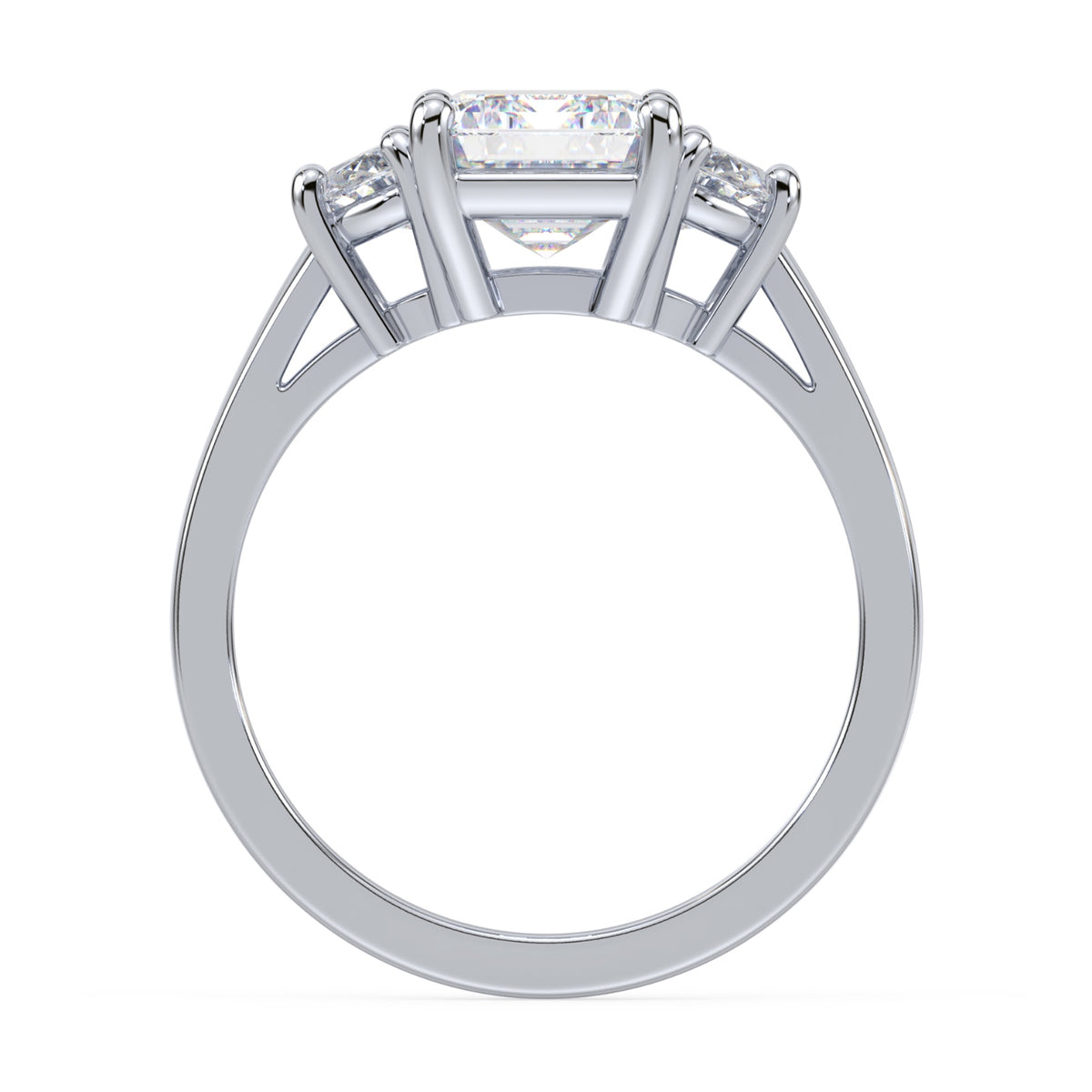 Eleanor Half Moon Three Stone Setting