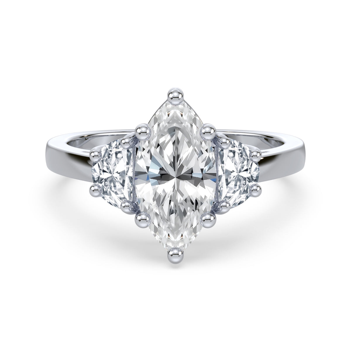 Eleanor Half Moon Three Stone Setting