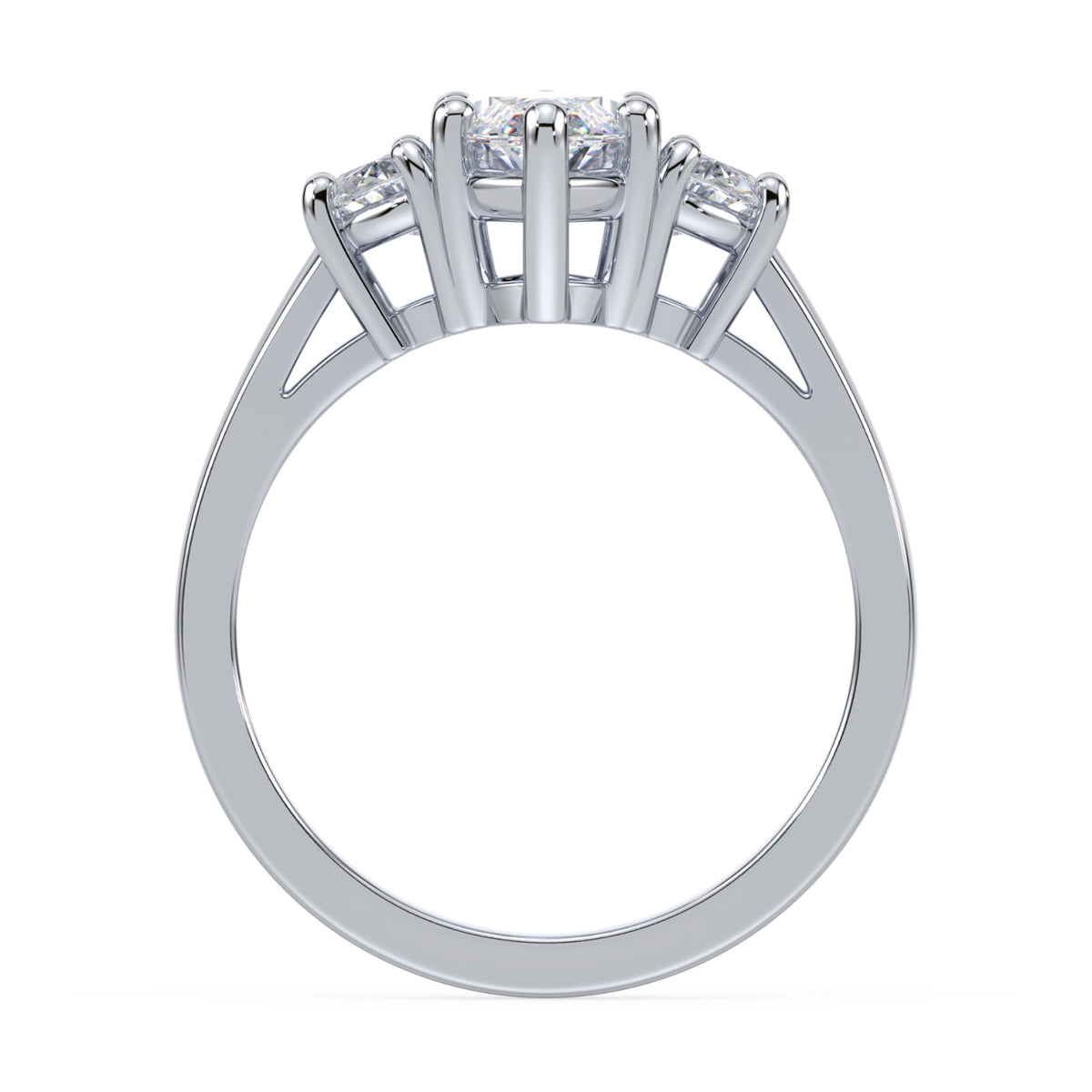 Eleanor Half Moon Three Stone Setting