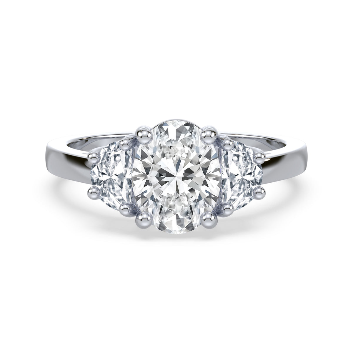 Eleanor Half Moon Three Stone Setting