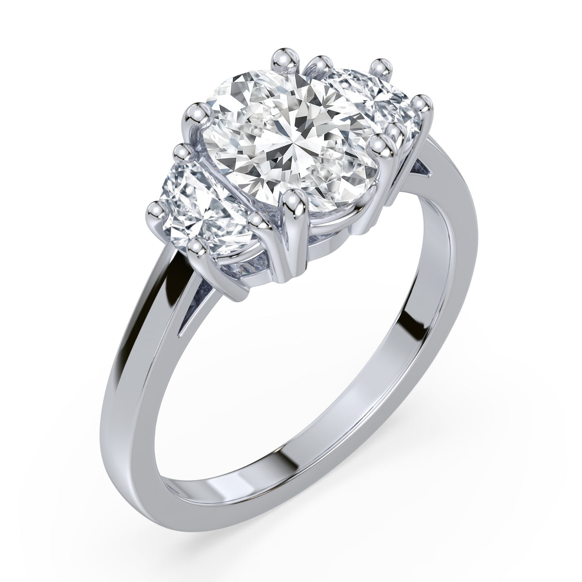 Eleanor Half Moon Three Stone Setting