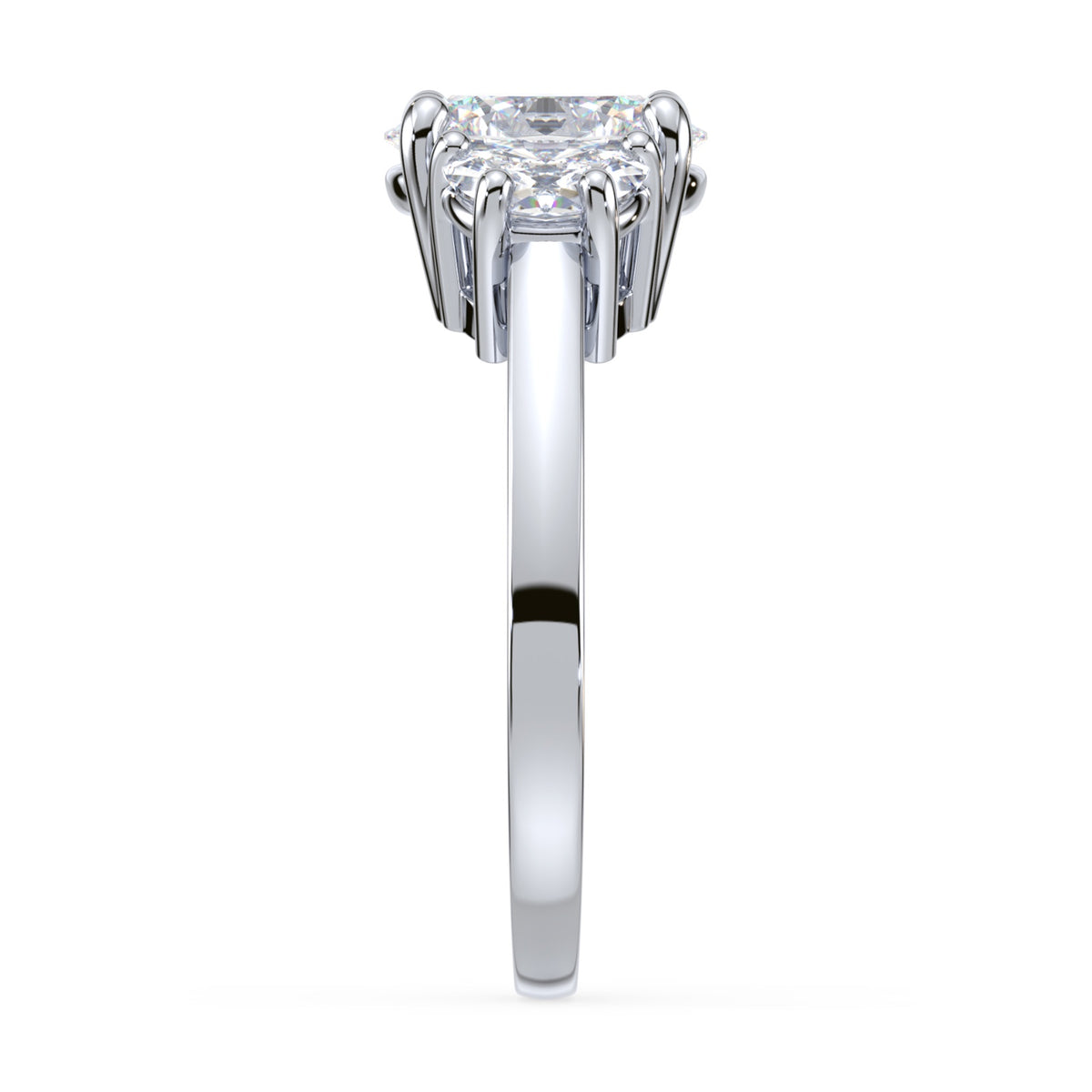 Eleanor Half Moon Three Stone Setting
