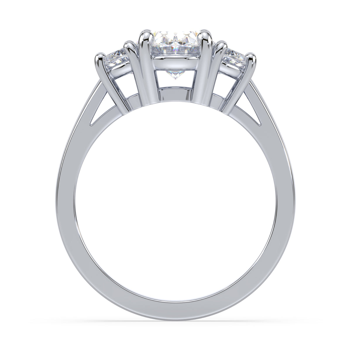 Eleanor Half Moon Three Stone Setting
