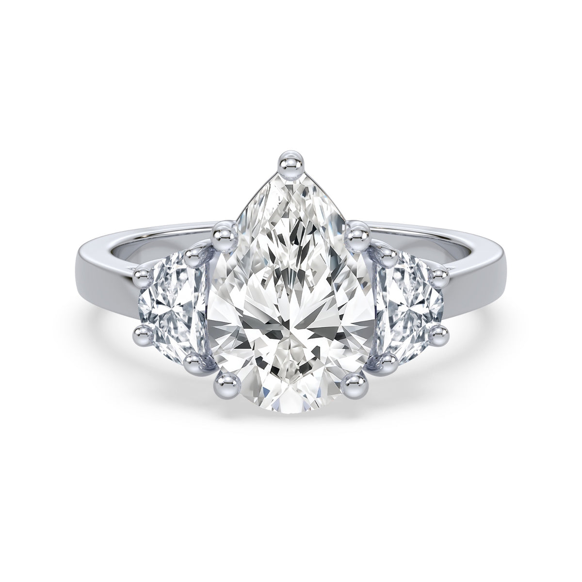 Eleanor Half Moon Three Stone Setting