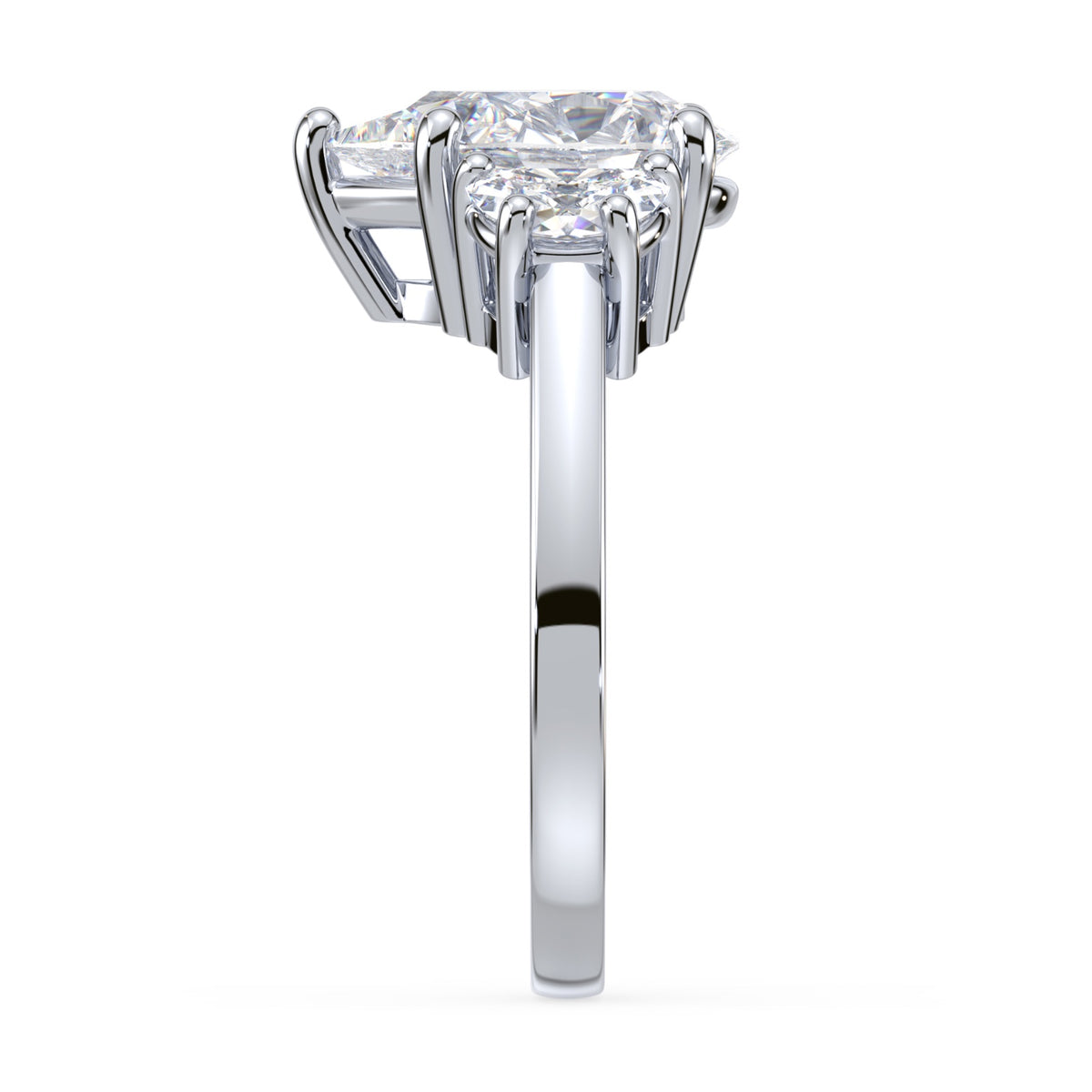 Eleanor Half Moon Three Stone Setting