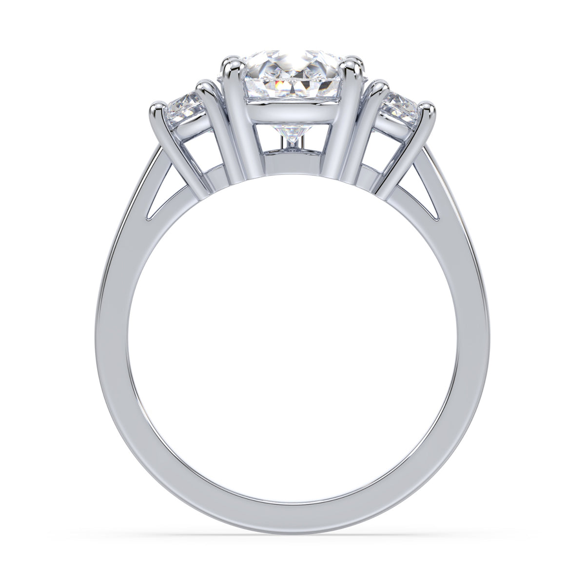 Eleanor Half Moon Three Stone Setting