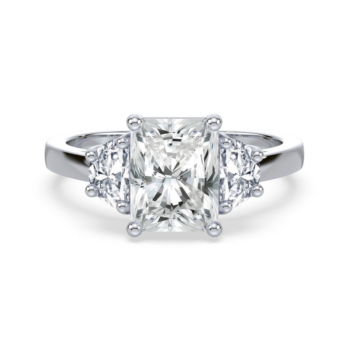Eleanor Half Moon Three Stone Setting