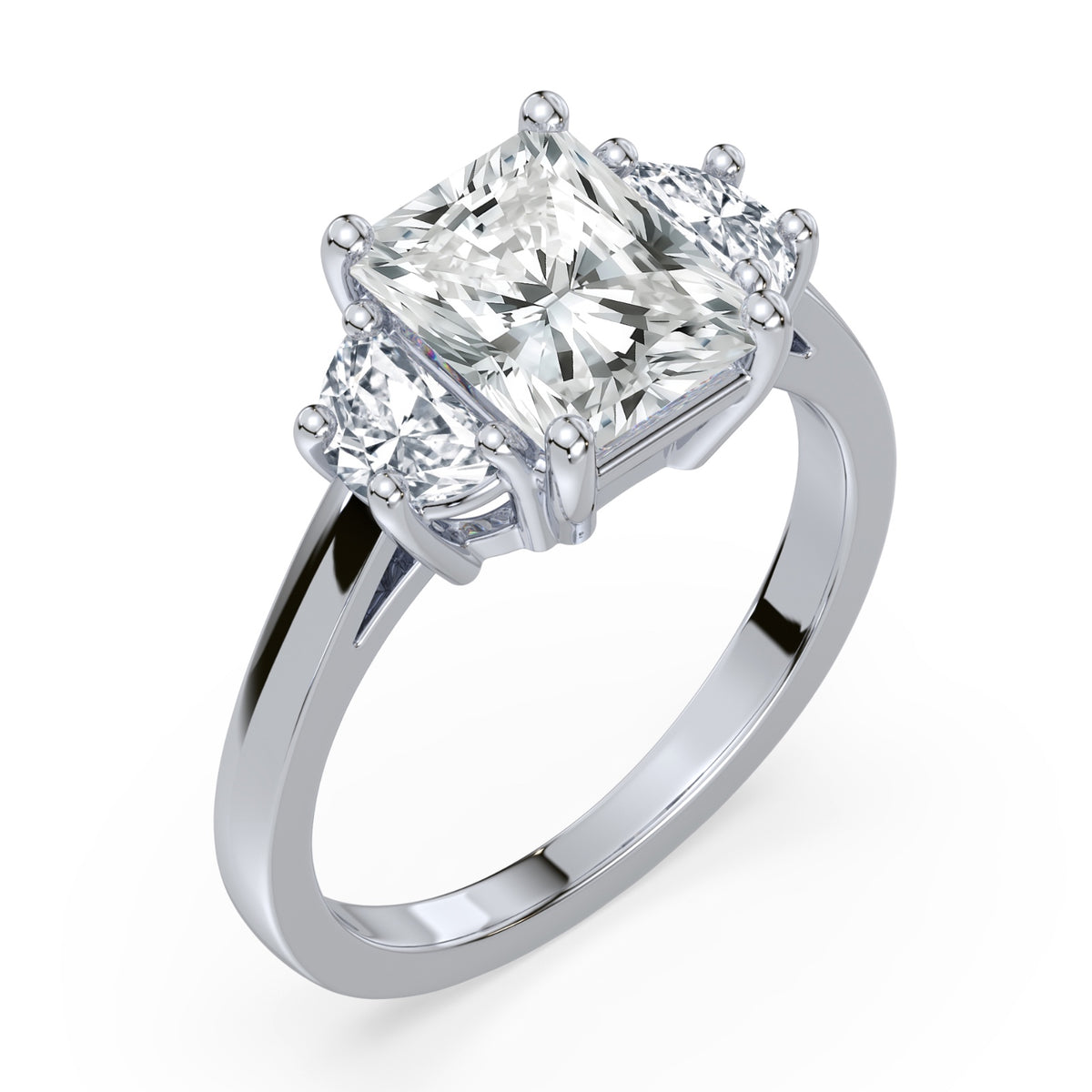 Eleanor Half Moon Three Stone Setting