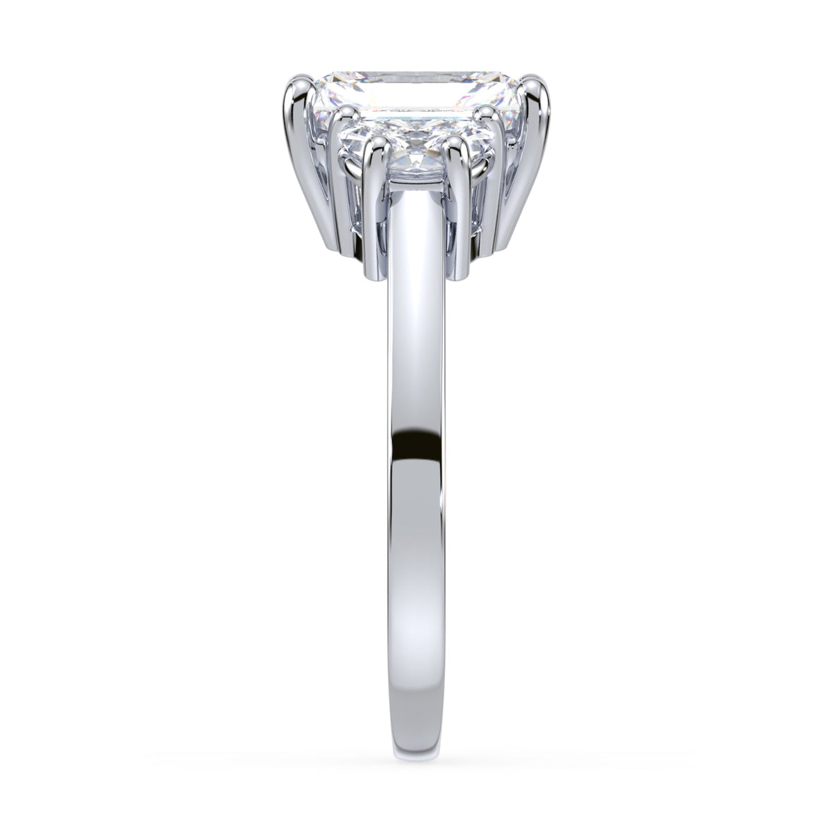 Eleanor Half Moon Three Stone Setting