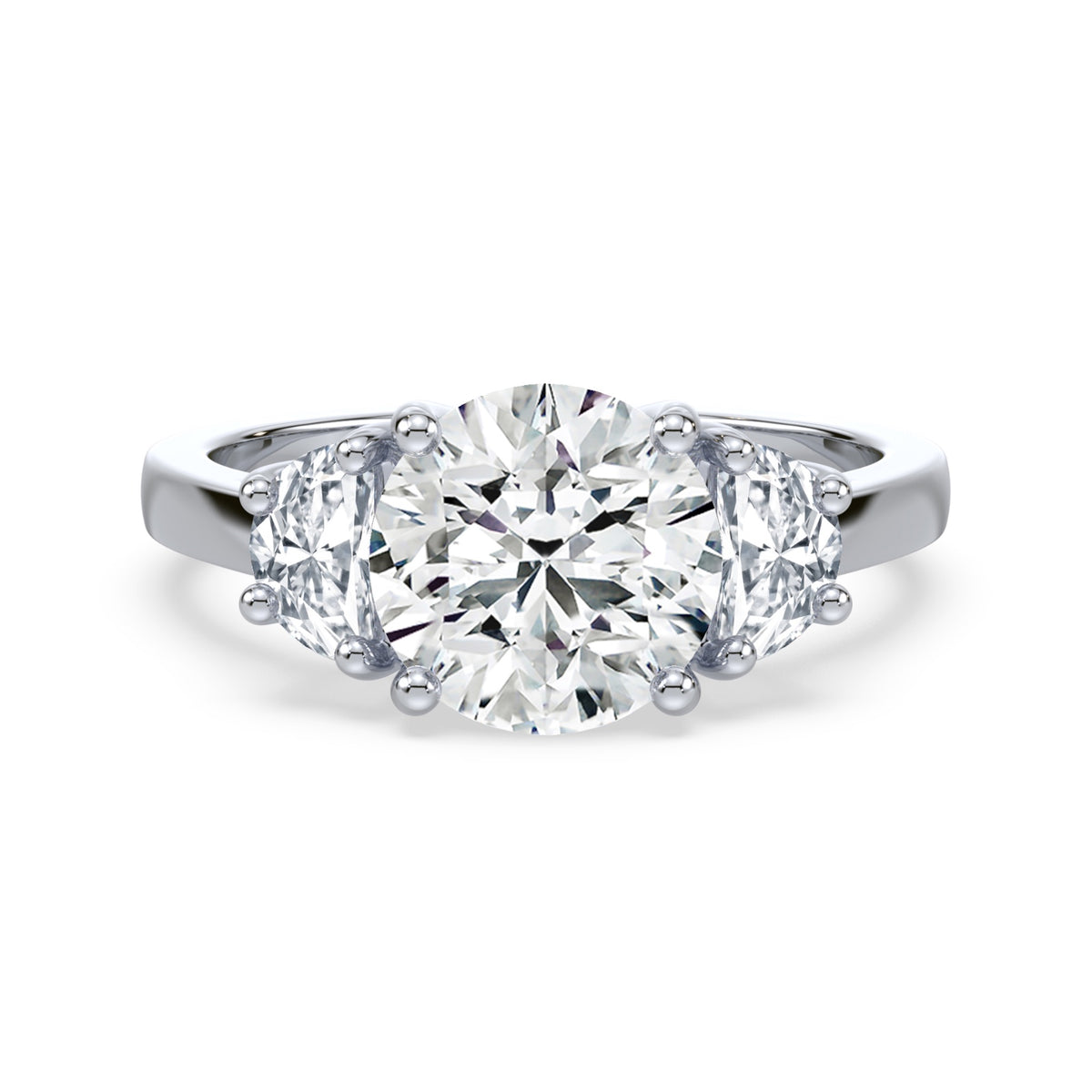 Eleanor Half Moon Three Stone Setting