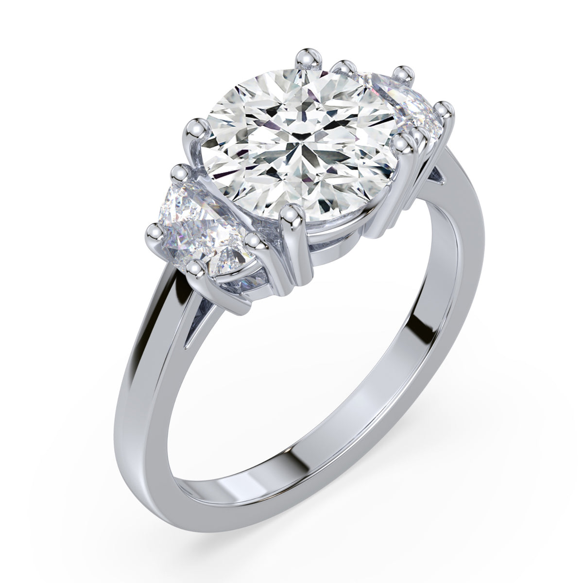 Eleanor Half Moon Three Stone Setting