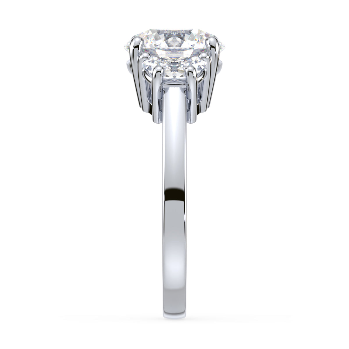 Eleanor Half Moon Three Stone Setting