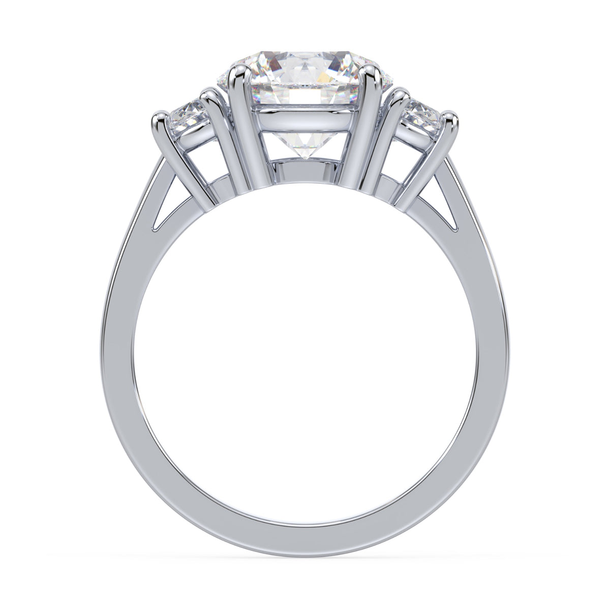 Eleanor Half Moon Three Stone Setting