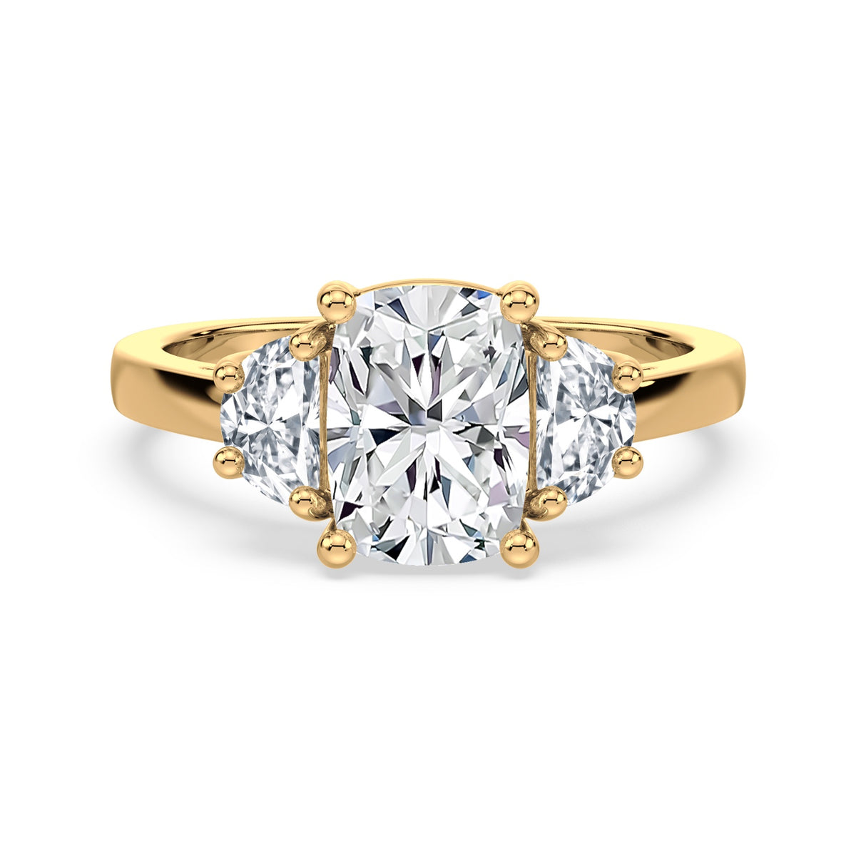 Eleanor Half Moon Three Stone Setting