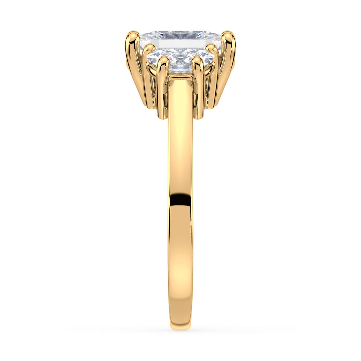 Eleanor Half Moon Three Stone Setting