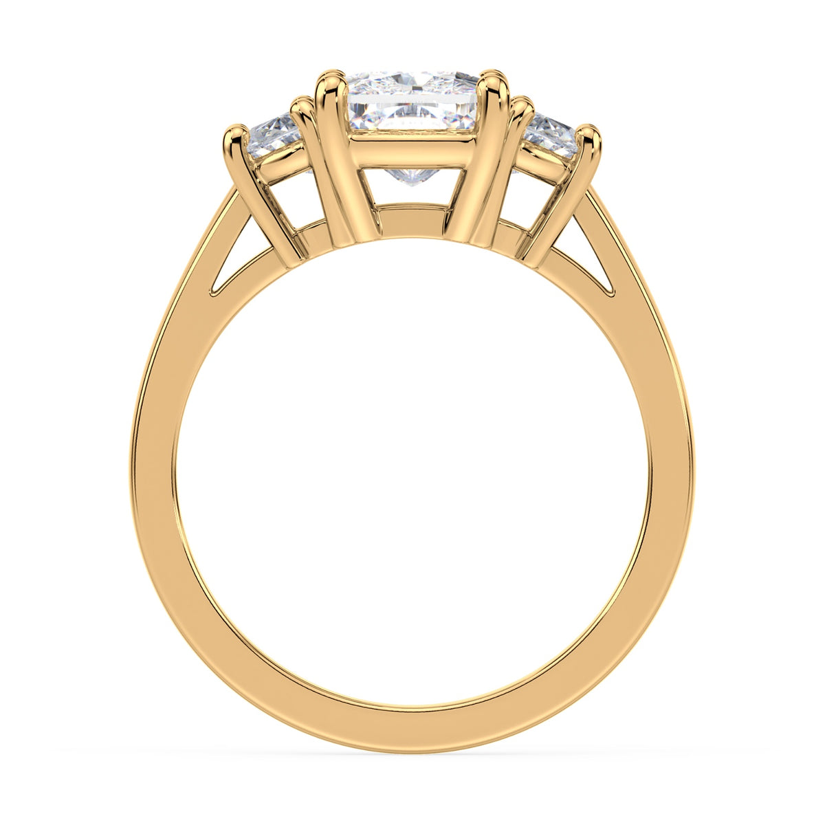 Eleanor Half Moon Three Stone Setting