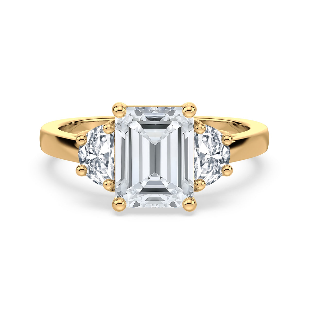 Eleanor Half Moon Three Stone Setting
