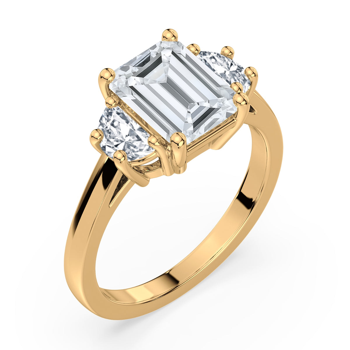 Eleanor Half Moon Three Stone Setting