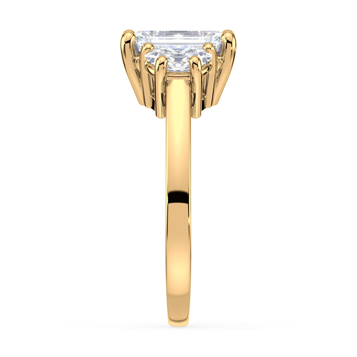 Eleanor Half Moon Three Stone Setting