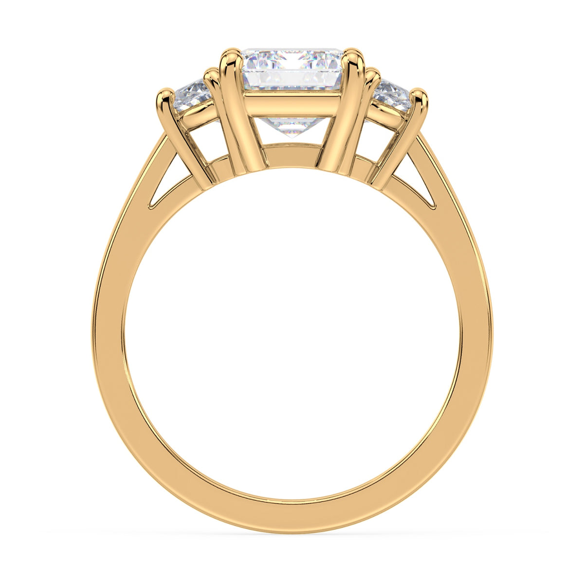 Eleanor Half Moon Three Stone Setting
